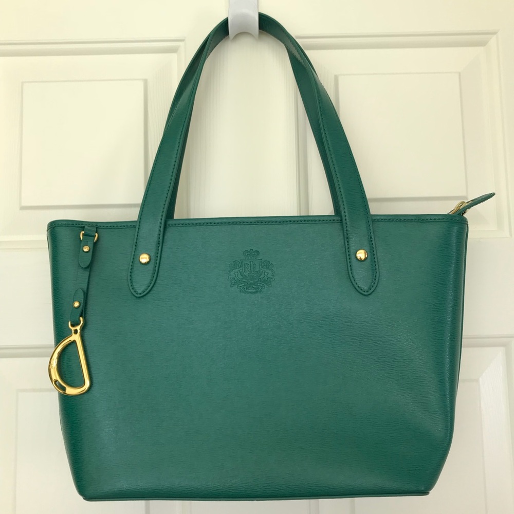 Ralph Lauren Green Leather Tote